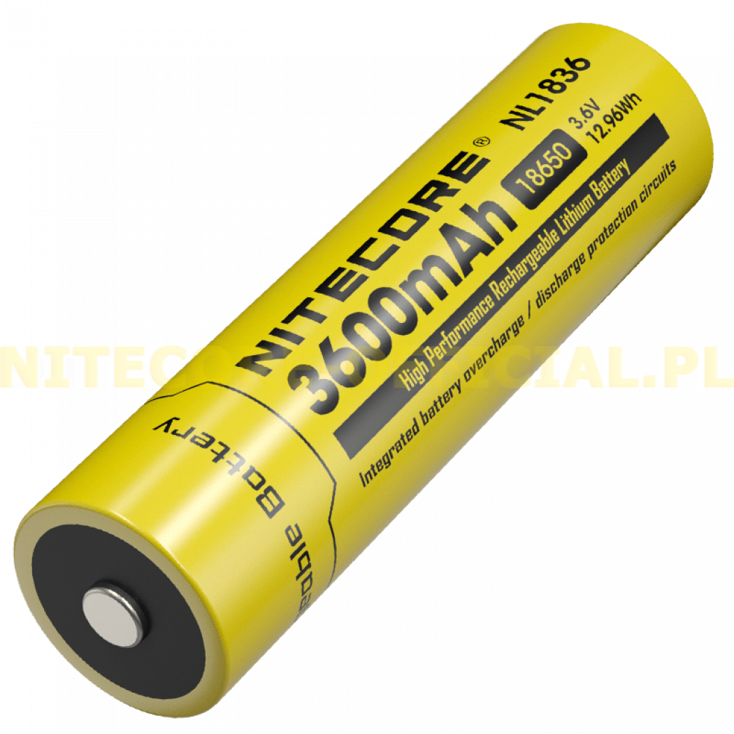 Nitecore NL1836 rechargeable 18650 Li-ion battery, 3600 mAh
